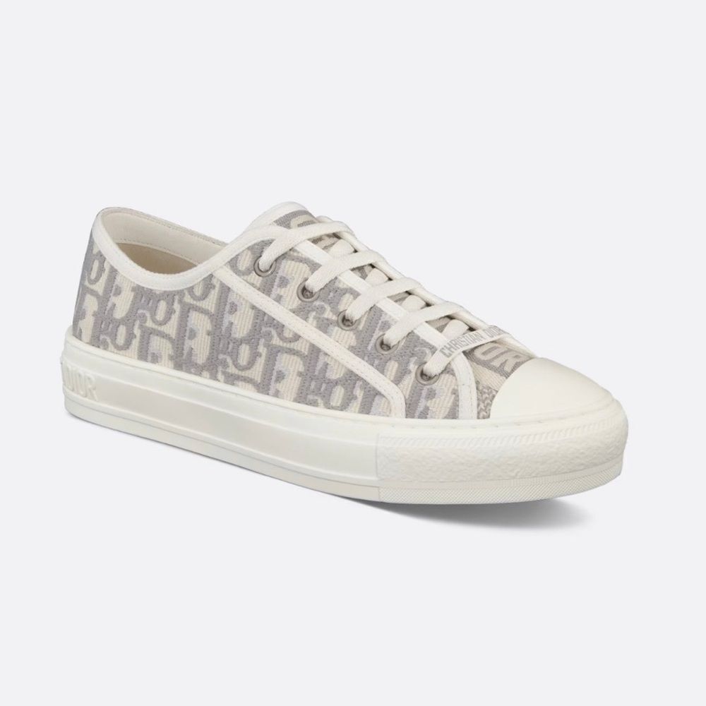 Dior Walk'n'Dior Sneaker Stone Gray Dior Oblique Embroidered Cotton size 41